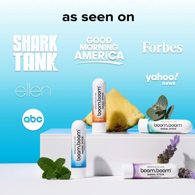 Boomboom Nasal Stick: Free Your Nose | Featured on Sharktank | Powerful Essential Oils with Vapor Flow Technology | Breathe in Life